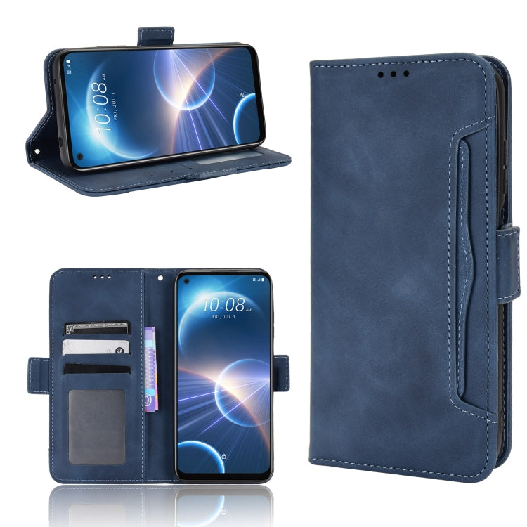 For HTC Desire 22 Pro Skin Feel Calf Texture Card Slots Leather Phone Case