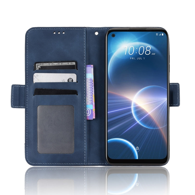 For HTC Desire 22 Pro Skin Feel Calf Texture Card Slots Leather Phone Case