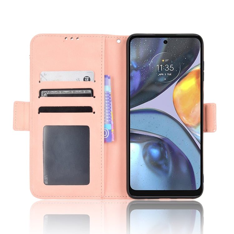 For Motorola Moto E32s / G22 Skin Feel Calf Texture Card Slots Leather Phone Case