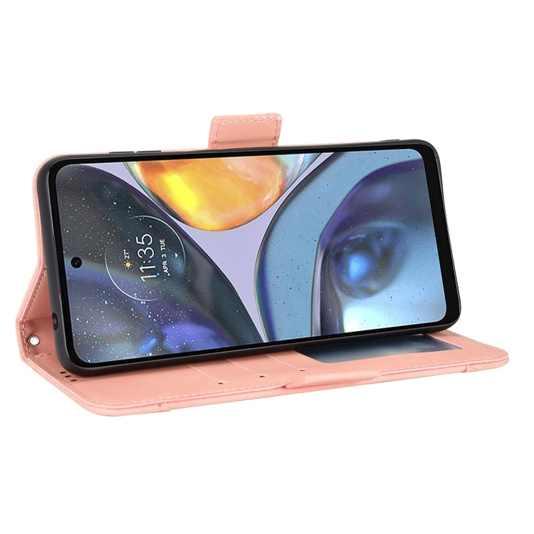 For Motorola Moto E32s / G22 Skin Feel Calf Texture Card Slots Leather Phone Case