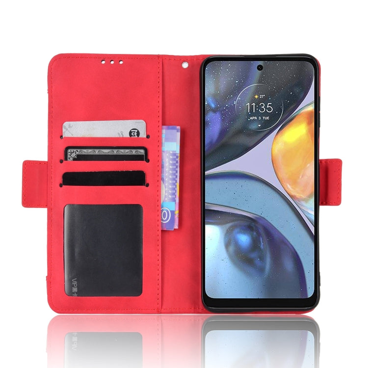 For Motorola Moto E32s / G22 Skin Feel Calf Texture Card Slots Leather Phone Case