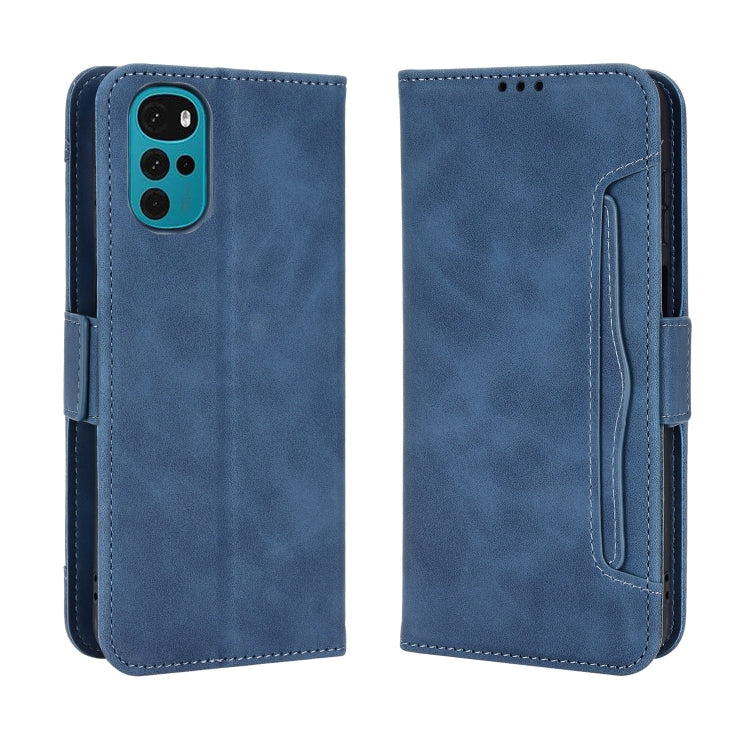 For Motorola Moto E32s / G22 Skin Feel Calf Texture Card Slots Leather Phone Case