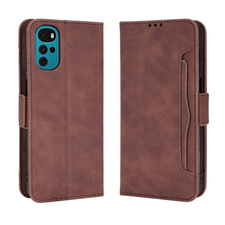 For Motorola Moto E32s / G22 Skin Feel Calf Texture Card Slots Leather Phone Case