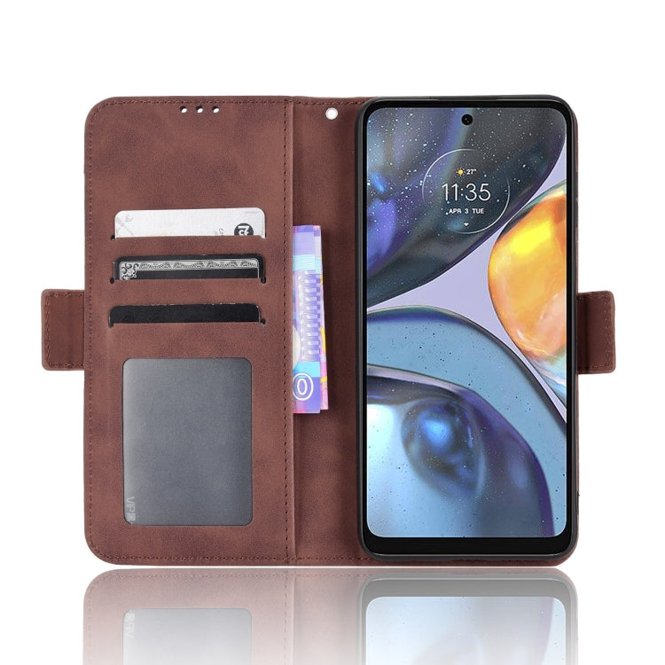 For Motorola Moto E32s / G22 Skin Feel Calf Texture Card Slots Leather Phone Case