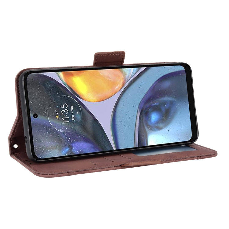 For Motorola Moto E32s / G22 Skin Feel Calf Texture Card Slots Leather Phone Case