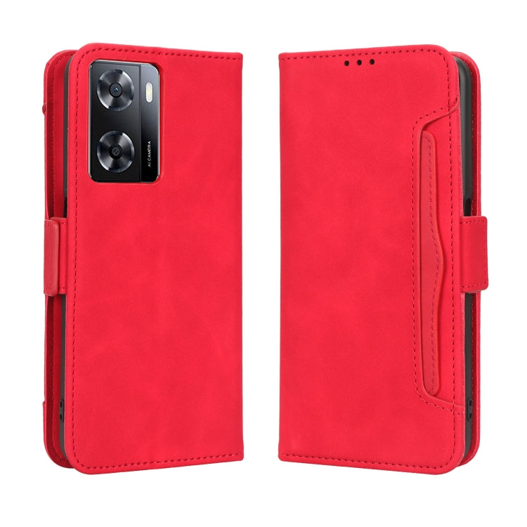 For OPPO A57 5G / 4G Skin Feel Calf Texture Card Slots Leather Phone Case