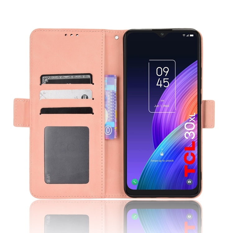 For TCL 30 XL Skin Feel Calf Texture Card Slots Leather Phone Case