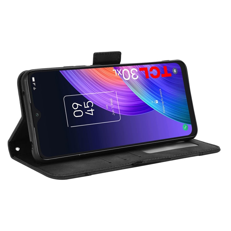 For TCL 30 XL Skin Feel Calf Texture Card Slots Leather Phone Case