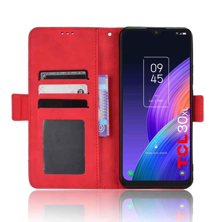 For TCL 30 XL Skin Feel Calf Texture Card Slots Leather Phone Case