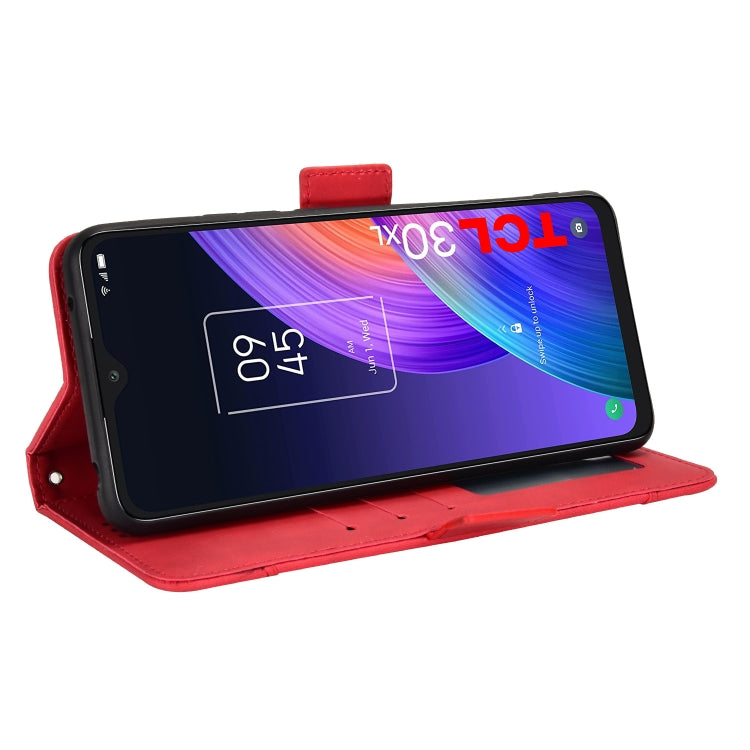 For TCL 30 XL Skin Feel Calf Texture Card Slots Leather Phone Case