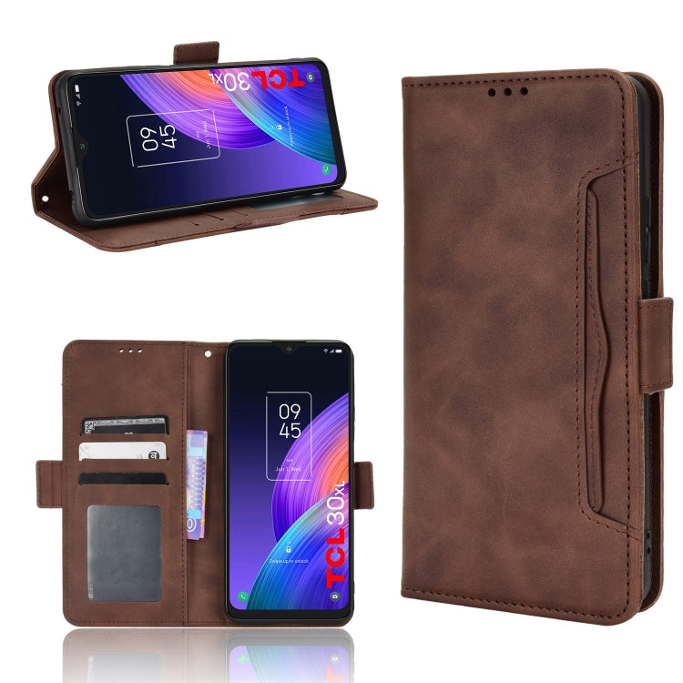 For TCL 30 XL Skin Feel Calf Texture Card Slots Leather Phone Case