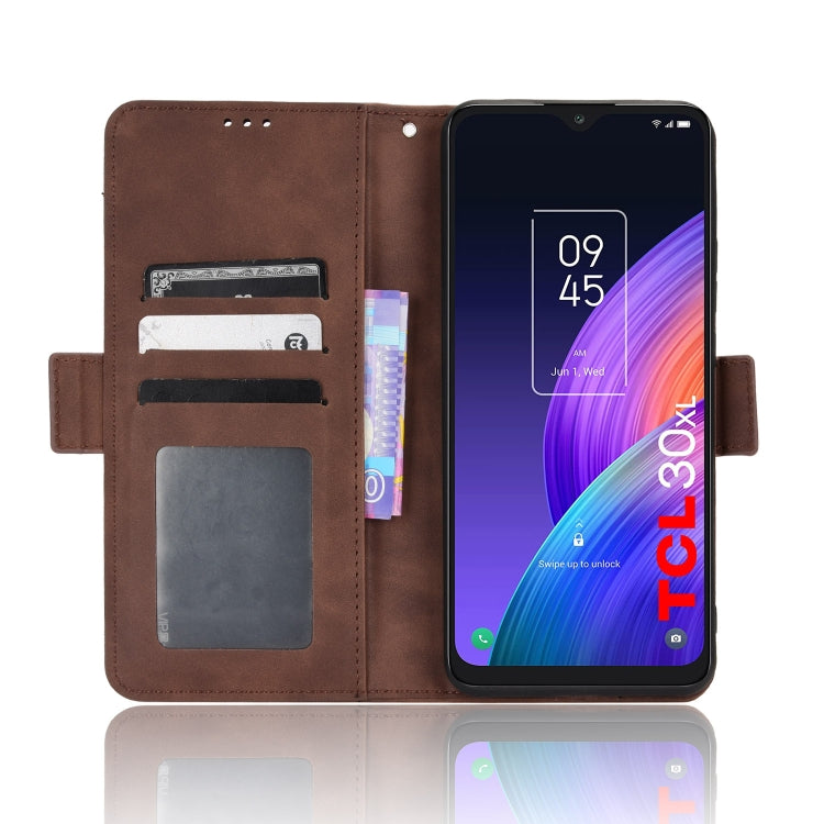 For TCL 30 XL Skin Feel Calf Texture Card Slots Leather Phone Case