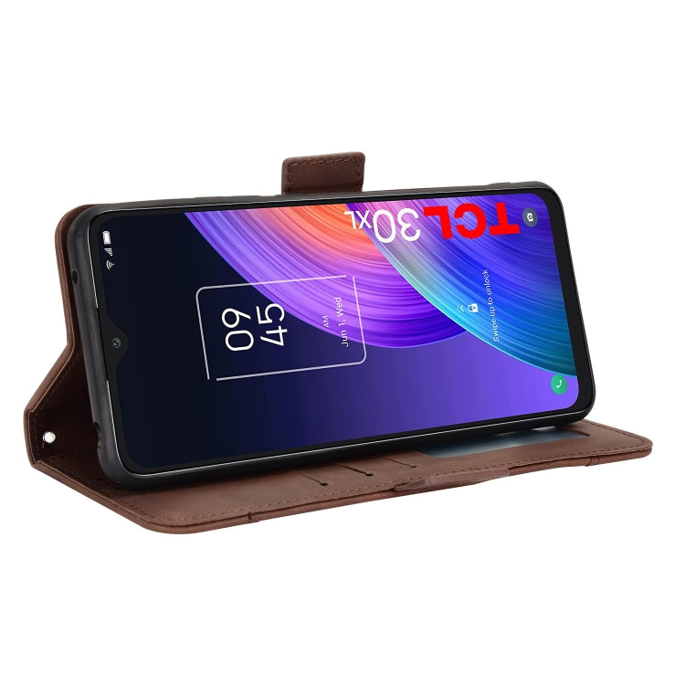 For TCL 30 XL Skin Feel Calf Texture Card Slots Leather Phone Case