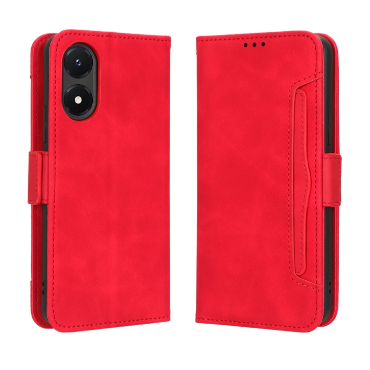 For vivo Y02s Skin Feel Calf Texture Card Slots Leather Phone Case
