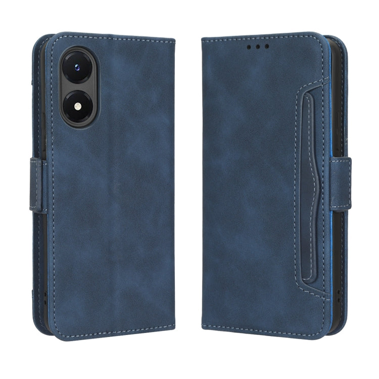 For vivo Y02s Skin Feel Calf Texture Card Slots Leather Phone Case