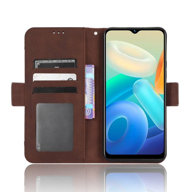 For vivo Y02s Skin Feel Calf Texture Card Slots Leather Phone Case