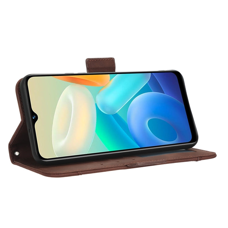 For vivo Y02s Skin Feel Calf Texture Card Slots Leather Phone Case