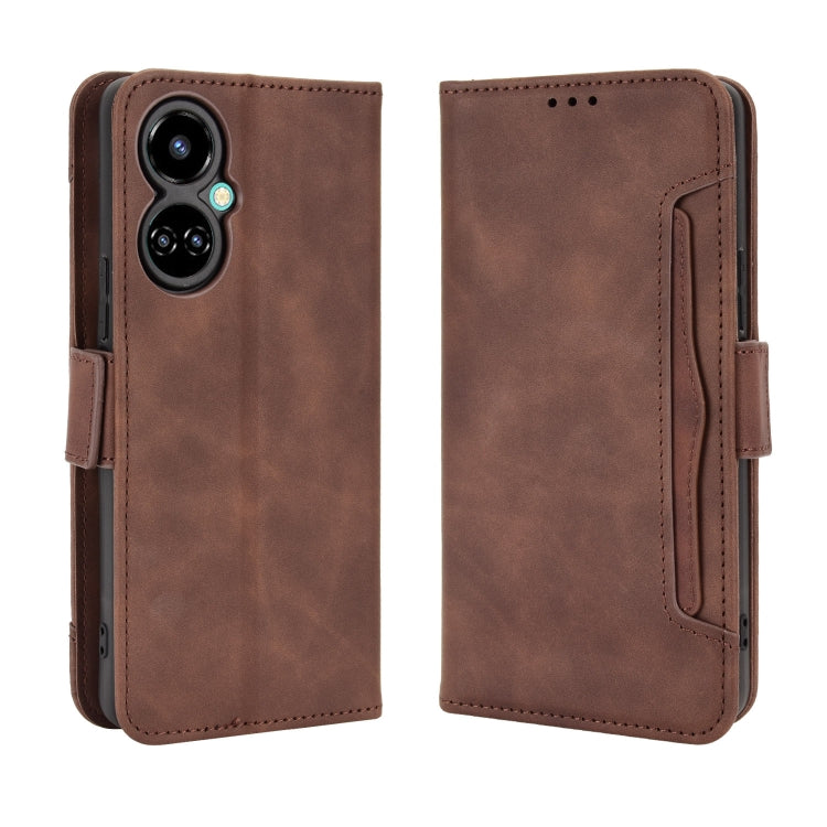 For Tecno Camon 19 Pro Skin Feel Calf Texture Card Slots Leather Phone Case