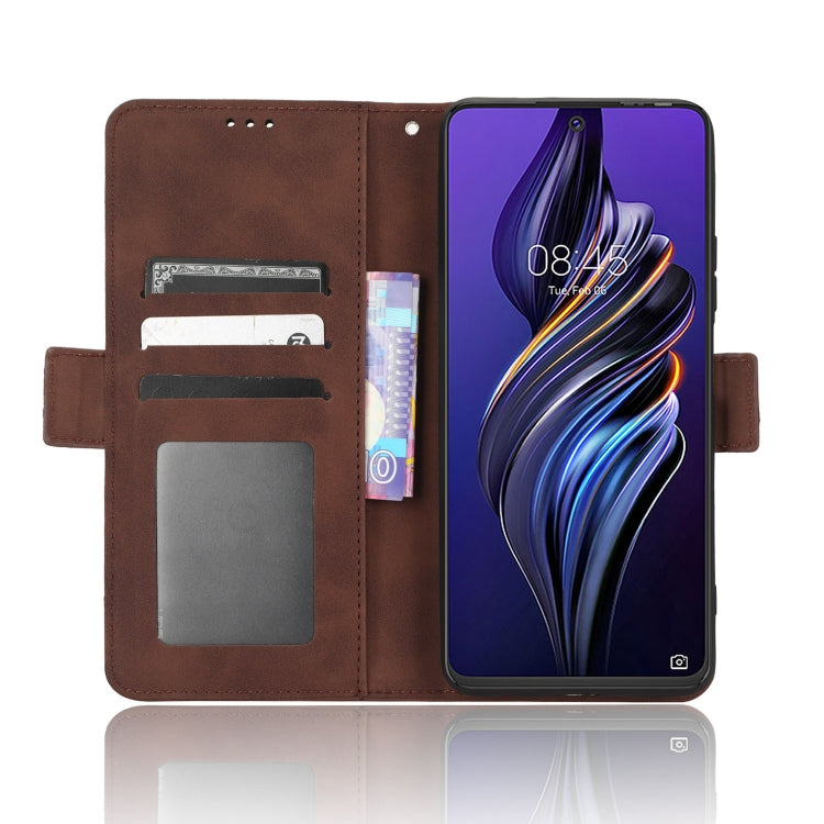 For Tecno Pova 3 Skin Feel Calf Texture Card Slots Leather Phone Case