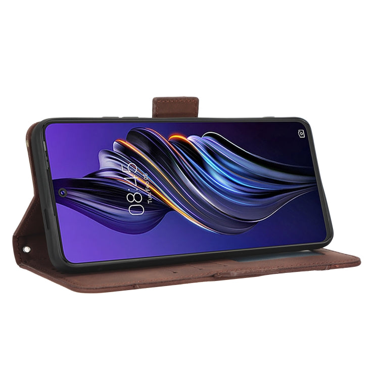 For Tecno Pova 3 Skin Feel Calf Texture Card Slots Leather Phone Case