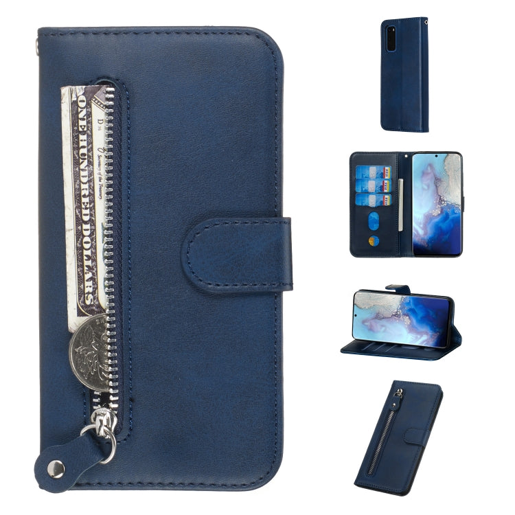 For Galaxy S20 Fashion Calf Texture Zipper Horizontal Flip Leather Case with Stand & Card Slots & Wallet Function