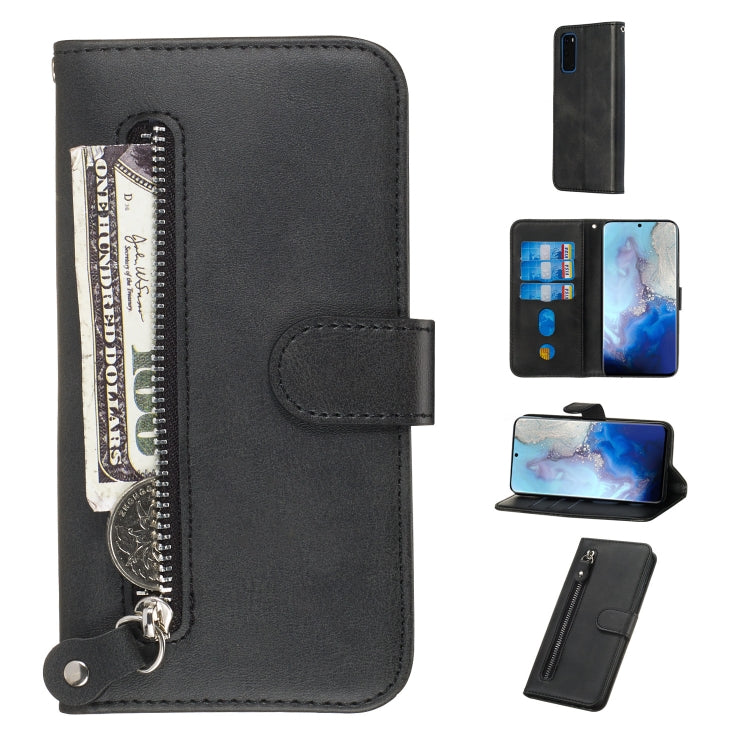 For Galaxy S20 Fashion Calf Texture Zipper Horizontal Flip Leather Case with Stand & Card Slots & Wallet Function