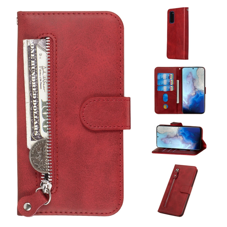 For Galaxy S20 Fashion Calf Texture Zipper Horizontal Flip Leather Case with Stand & Card Slots & Wallet Function