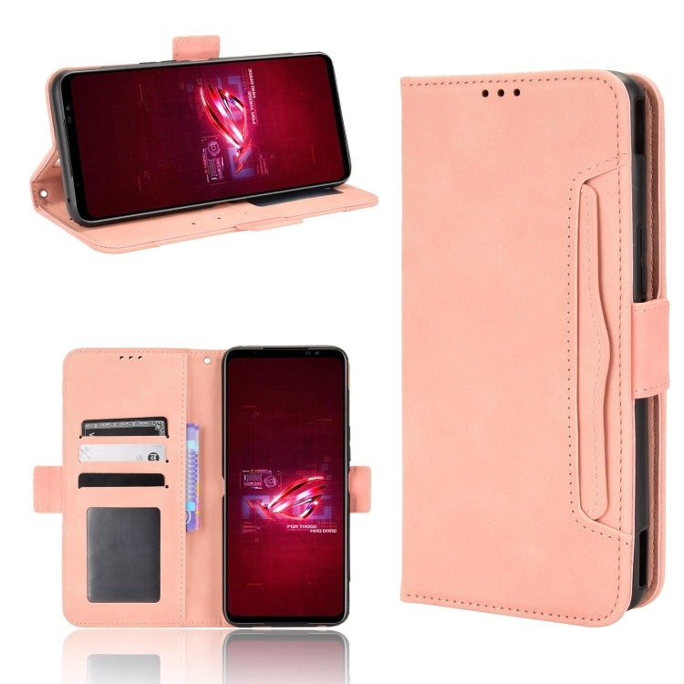 For ASUS ROG Phone 6 / 6 Pro Skin Feel Calf Texture Card Slots Leather Phone Case