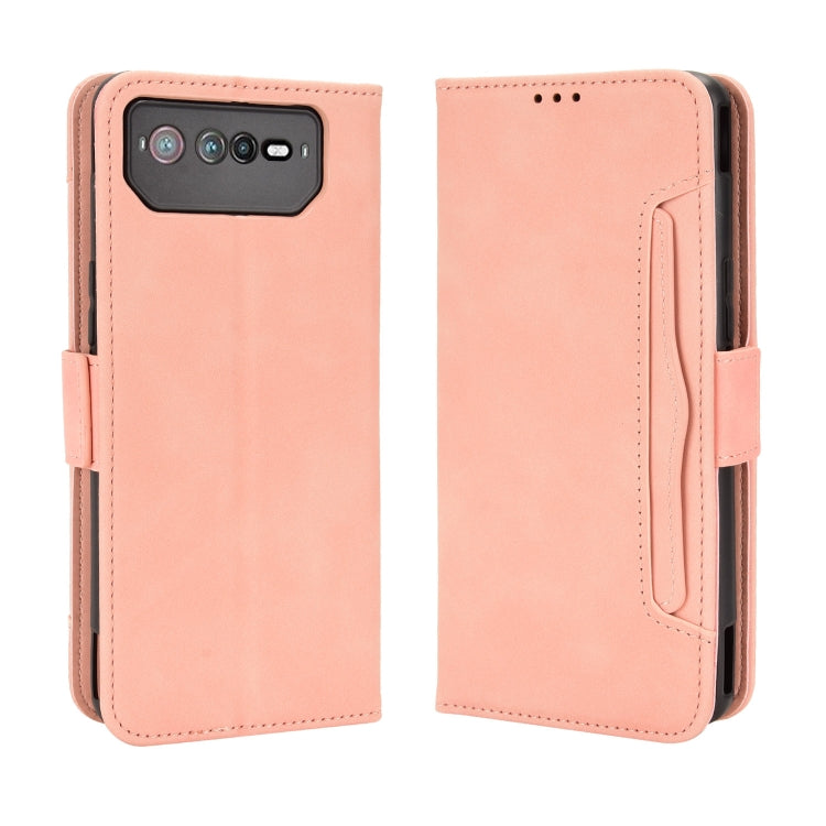 For ASUS ROG Phone 6 / 6 Pro Skin Feel Calf Texture Card Slots Leather Phone Case