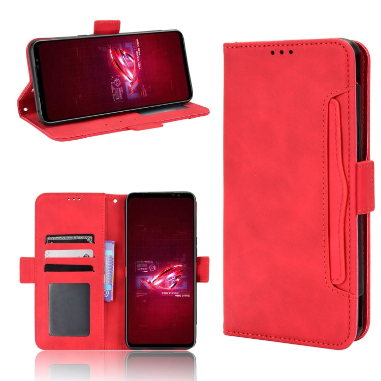 For ASUS ROG Phone 6 / 6 Pro Skin Feel Calf Texture Card Slots Leather Phone Case