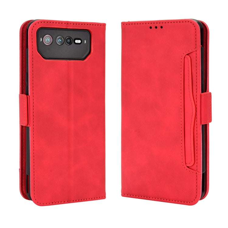 For ASUS ROG Phone 6 / 6 Pro Skin Feel Calf Texture Card Slots Leather Phone Case