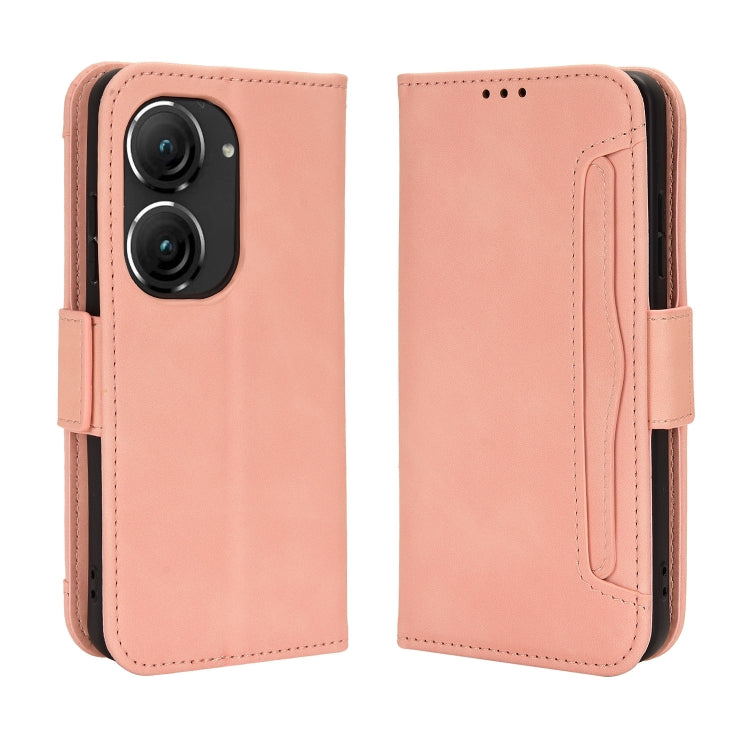 For ASUS Zenfone 9 Skin Feel Calf Texture Card Slots Leather Phone Case