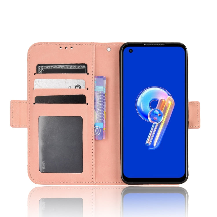 For ASUS Zenfone 9 Skin Feel Calf Texture Card Slots Leather Phone Case