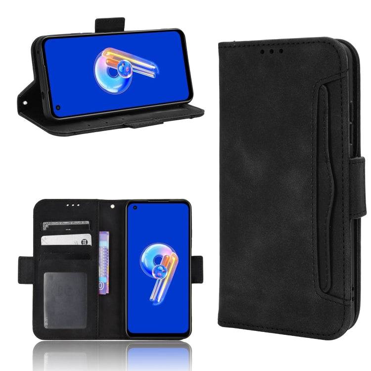 For ASUS Zenfone 9 Skin Feel Calf Texture Card Slots Leather Phone Case