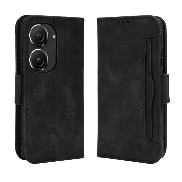 For ASUS Zenfone 9 Skin Feel Calf Texture Card Slots Leather Phone Case