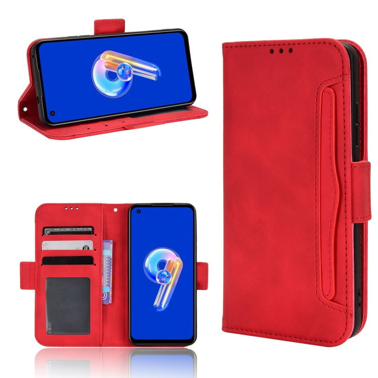 For ASUS Zenfone 9 Skin Feel Calf Texture Card Slots Leather Phone Case
