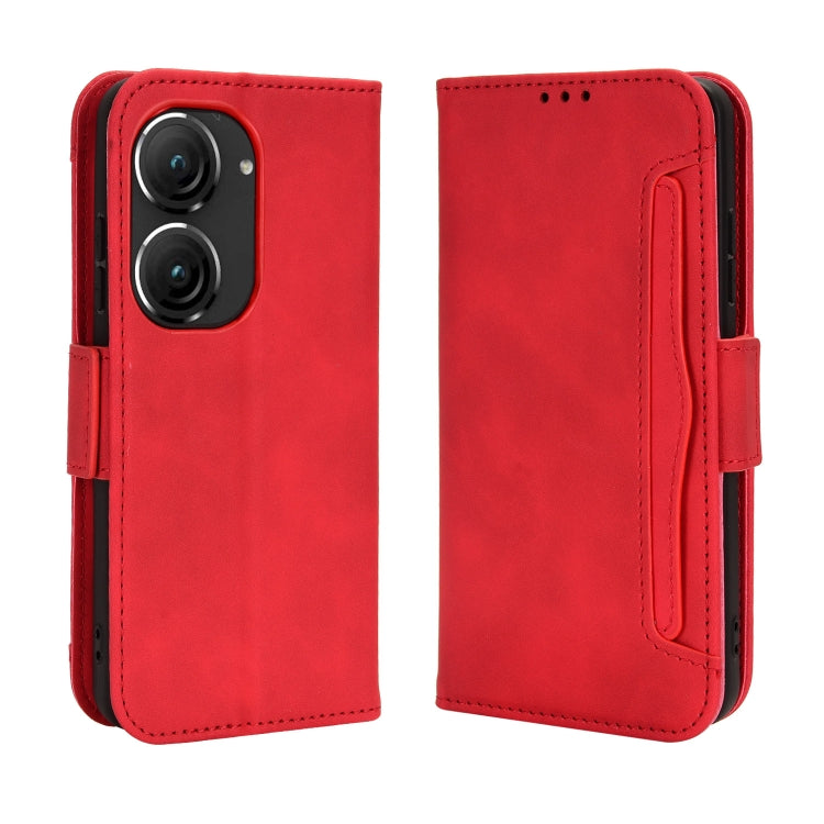 For ASUS Zenfone 9 Skin Feel Calf Texture Card Slots Leather Phone Case