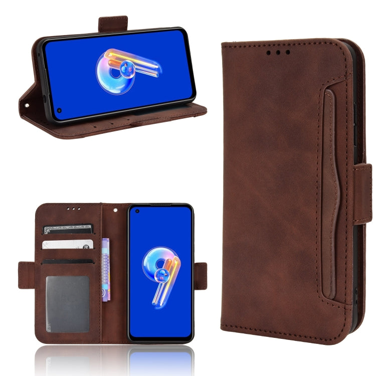 For ASUS Zenfone 9 Skin Feel Calf Texture Card Slots Leather Phone Case