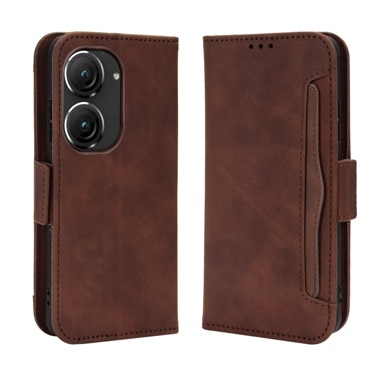 For ASUS Zenfone 9 Skin Feel Calf Texture Card Slots Leather Phone Case