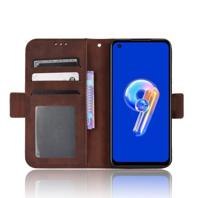For ASUS Zenfone 9 Skin Feel Calf Texture Card Slots Leather Phone Case