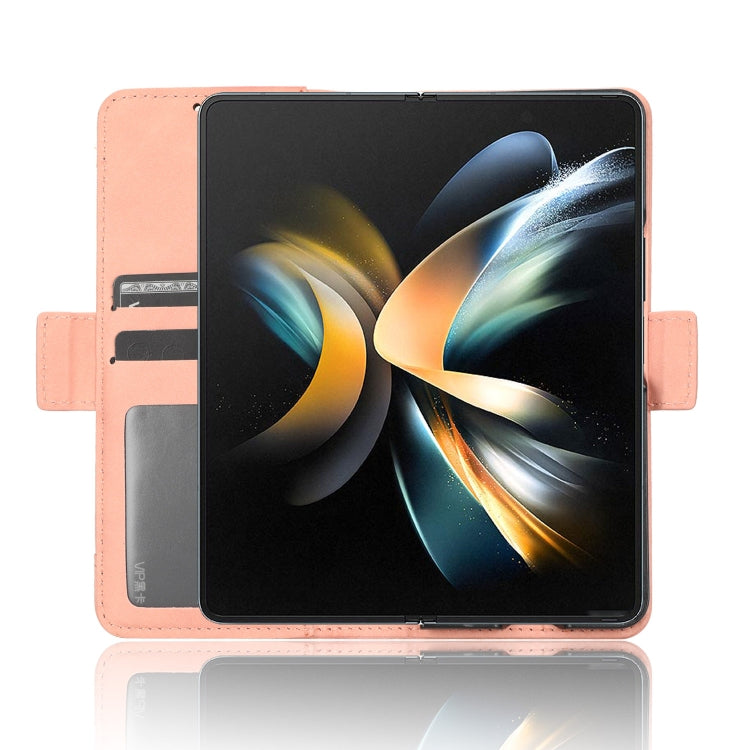 For Samsung Galaxy Z Fold4 5G Skin Feel Calf Texture Card Slots Leather Phone Case