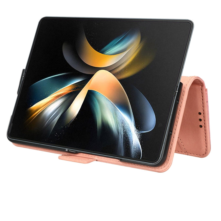 For Samsung Galaxy Z Fold4 5G Skin Feel Calf Texture Card Slots Leather Phone Case