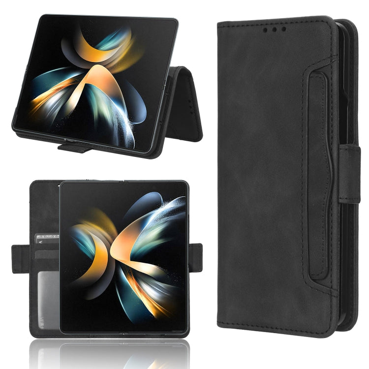 For Samsung Galaxy Z Fold4 5G Skin Feel Calf Texture Card Slots Leather Phone Case