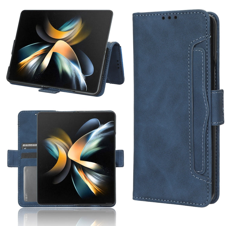 For Samsung Galaxy Z Fold4 5G Skin Feel Calf Texture Card Slots Leather Phone Case