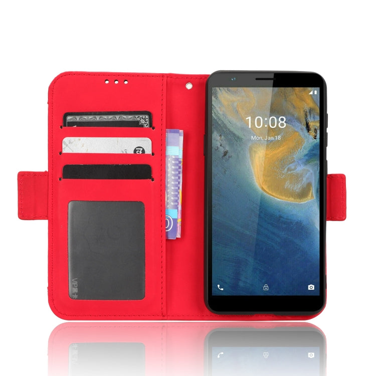 For ZTE Avid 589 Z5158 Skin Feel Calf Texture Card Slots Leather Phone Case