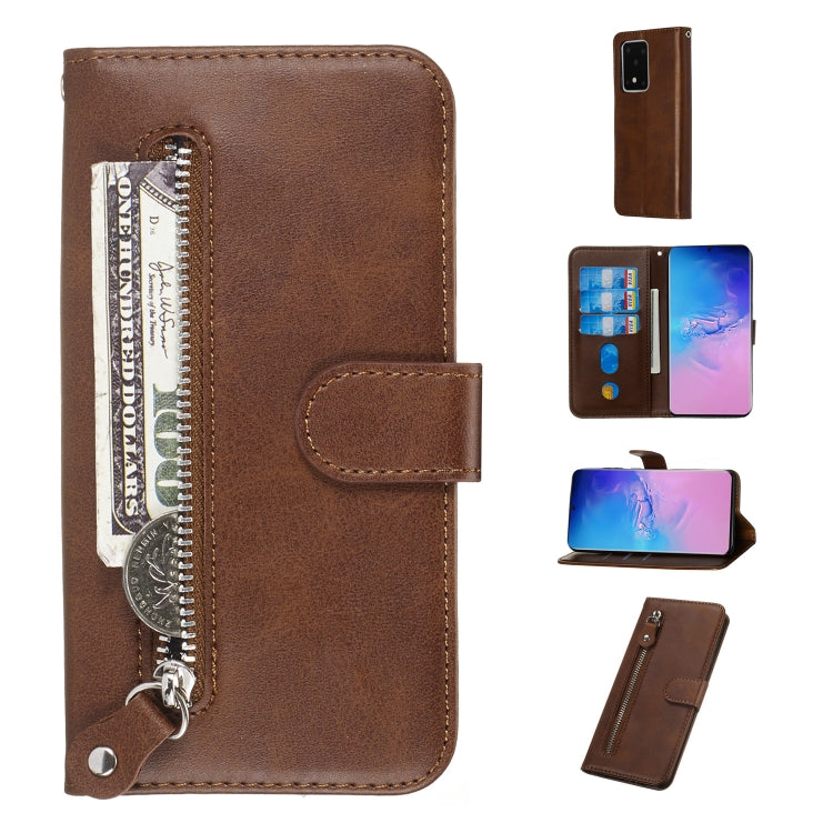 For Galaxy S20 Ultra Fashion Calf Texture Zipper Horizontal Flip Leather Case with Stand & Card Slots & Wallet Function