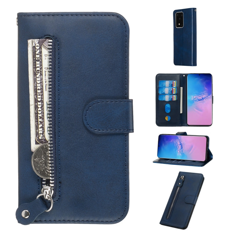 For Galaxy S20 Ultra Fashion Calf Texture Zipper Horizontal Flip Leather Case with Stand & Card Slots & Wallet Function