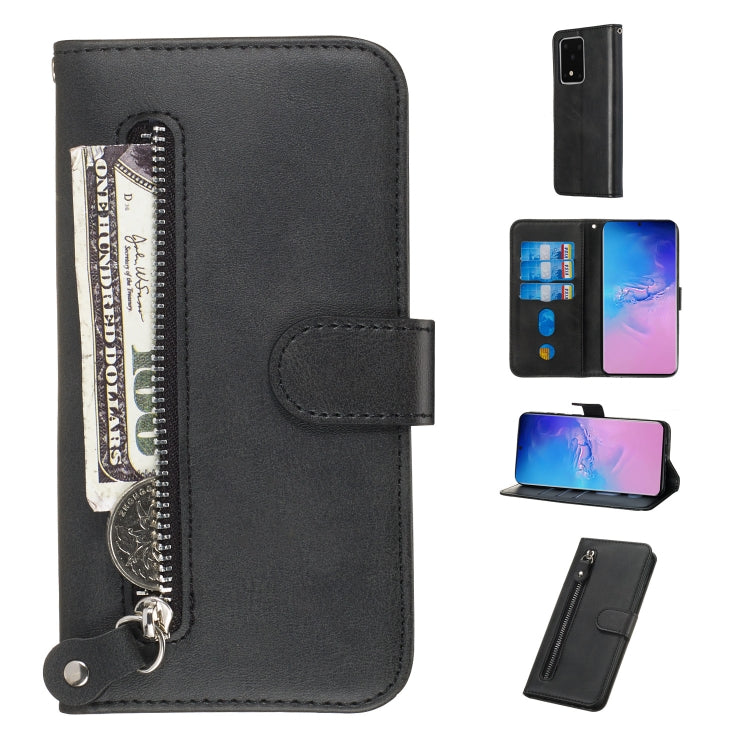 For Galaxy S20 Ultra Fashion Calf Texture Zipper Horizontal Flip Leather Case with Stand & Card Slots & Wallet Function