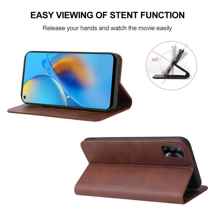 For OPPO A74 4G Magnetic Closure Leather Phone Case