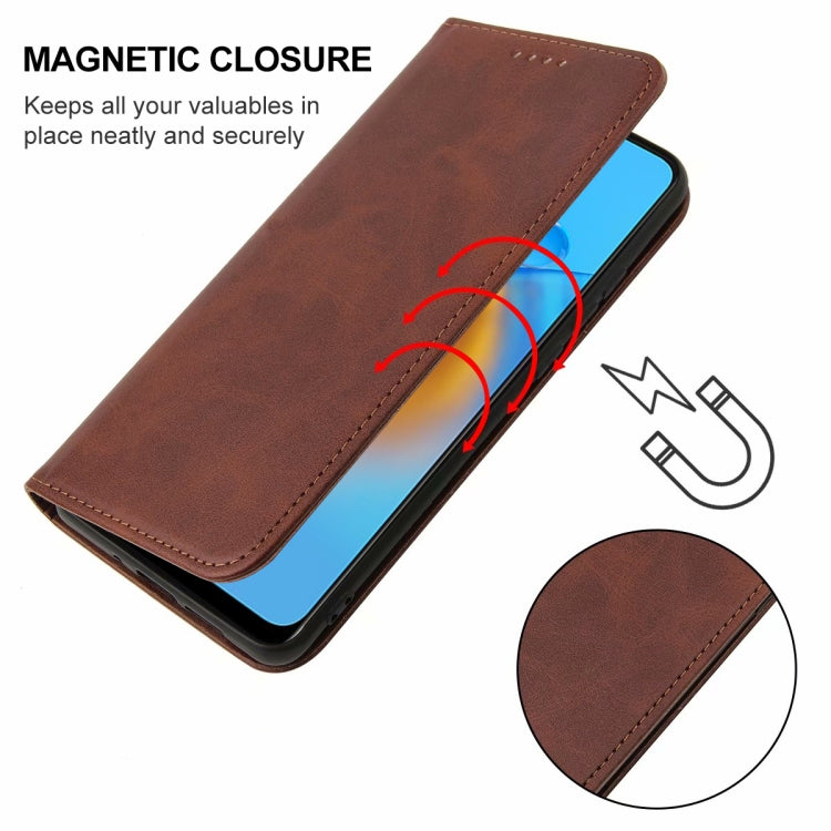 For OPPO A74 4G Magnetic Closure Leather Phone Case